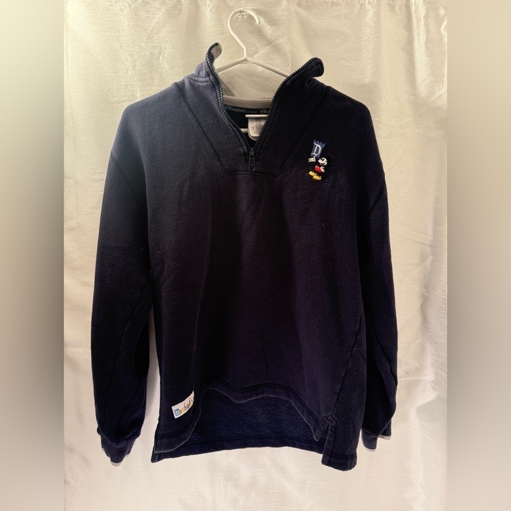 Vintage Disneyland 1/4 Zip Mock Neck Sweatshirt Unisex Small Mickey Mouse